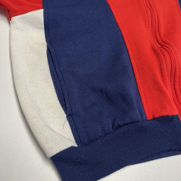Vintage 80s Nike Sweatshirt Mens Large Red Full Zip Fleece Sportswear - Picture 5 of 16